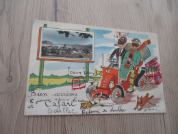 CPA  46 Lot Bien Arrivés à Carjac Vue + Illustrée Par Simon Auto Ancienne Et Dessins - Autres & Non Classés