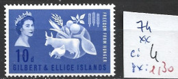 ÎLES GILBERT & ELLICE 74 ** Côte 4 € - Islas Gilbert Y Ellice (...-1979)