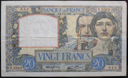 France - 20 Francs - 3-4-1941 - PICK 92b / F12.13 - TTB - 20 F 1939-1942 ''Science Et Travail''