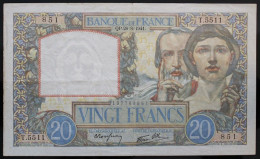 France - 20 Francs - 28-8-1941 - PICK 92b / F12.17 - TTB - 20 F 1939-1942 ''Science Et Travail''