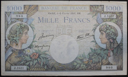 France - 1000 Francs - 6-2-1941 - PICK 96b / F39.4 - TB+ - 1 000 F 1940-1944 ''Commerce Et Industrie''