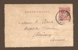 !!! CARTE-LETTRE DE MONACO DE 1891, OBLITÉRATION À L'ARRIVÉE À AMIENS, FRANCE - Ganzsachen