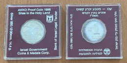 Israel 1986 AKKO Proof Coin 1 Shekel Sites In The Holy Land, Silber 850, 30mm, 14,4 G. - Israel