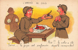 MILITARIA - L'arrivée Du Colis - Dessins De Soldats - Carte Postale Ancienne - Sonstige & Ohne Zuordnung