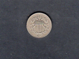 USA - Pièce 5 Cents Shield Nickel 1867 SUP/XF  KM.097 - 1866-83: Shield (Écusson)