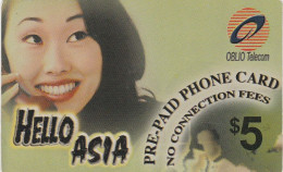 USA, US-PRE-OBL-0001?, $5, Hello Asia, Woman, 2 Scans.   Expiry : 12/31/2005  CN In Right Side - Other & Unclassified