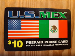 Prepaid Phonecard USA, U.S.MEX - Flag, Mexico - Other & Unclassified