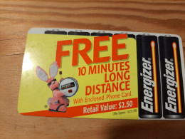 Prepaid Phonecard USA, LCI - Energizer - Autres & Non Classés