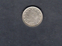 USA - Pièce 5 Cents "Liberty Nickel" Avec "CENTS" 1901 SUP/XF  KM.112 - 1866-83: Escudo