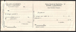 Old Deposit Slip From 1933 From Caixa Económica Portuguesa. Rare. Oud Stortingsbewijs Uit 1933 Van Caixa Económica Portu - Bank & Insurance