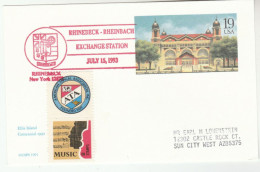 1993 International TWINNING Cover EVENT RHINEBECK USA Postal STATIONERY Card COAT OF ARMS Germany - Omslagen