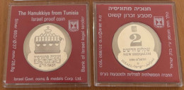 Israel 1988 Hanukkiya Tunisia Proof Coin 2 New Sheqalim Silber 850, 37mm 28,8 G. Chanukkiya/Lampe Aus Tunesien - Israele