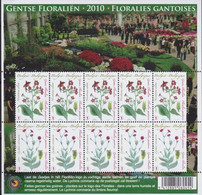 Année 2010 : Feuille Complète 4000-4001 ** - Floralies Gantoises - Timbres Floraux Avec Graine - Non Classés