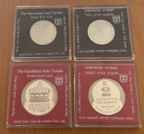 Israel 1988 Hanukkiya Tunisia Proof Coin 1+2 Sh. Silber 850, 30/37mm 14,4/28,8 Gr. Chanukkiya/Lampe Aus Tunesien - Israel