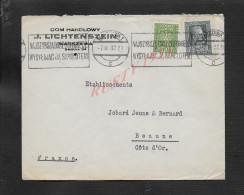 POLOGNE LETTRE COMMERCIALE SUR TIMBRES J LICHTENSTEIN DOM HANDLOWY À WARSZAWA : - Lettres & Documents