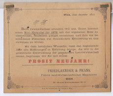 Friedlander & Frank, Fabrik Landwirthschaftlicher Maschinen - Calender 1878 Complete 52 Pages PT200720* - Petit Format : ...-1900