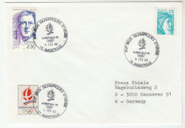 ALBERTVILLE OLYMPICS LABEL On ALBERTVILLE WINTER OLYMPIC GAMES Event COVER Frrance Stamps Sport 1992 - Winter 1992: Albertville