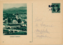 BF0184 / CSSR  -  KAPLICE -  8.X.1938  ,  Bildpostkarte Kaplitz Benutzt Nach Besetzung Durch 3. Reich - Ansichtskarten