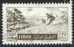 Lebanon 1955. Scott #C204 (U) Skiing Among The Cedars - Liban