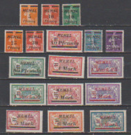 Memel 1922   N°45 à 64  Neuf X   17 Valeurs ( Manque Le 48 . 49. 50) - Neufs