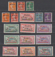 Memel 1922   N°45 à 64  Neuf X   17 Valeurs ( Manque Le 48 . 49. 50) - Unused Stamps
