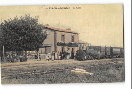 CPA 77 Chateau Landon La Gare Et Le Train Tramway - Chateau Landon