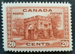 Canada 1938  MNH  Sc 243**    20c  Fort Gary Gate - Unused Stamps
