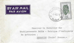 1952 Enveloppe Avion / Timbre Masque 8 F / Beau Cachet De MANONO / Congo Belge / Belgisch Congo - Brieven En Documenten