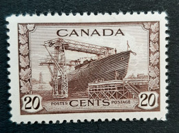 Canada 1942  MH  Sc 260*    20c  Corvette - Unused Stamps