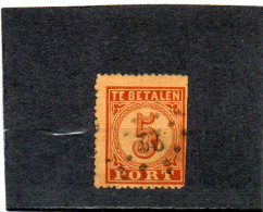 PAYS-BAS   5 C     1852-1890   Y&T: 1      Oblitéré - Postage Due