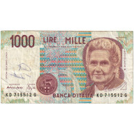 Billet, Italie, 1000 Lire, D.1990, KM:114b, TB+ - 1000 Lire