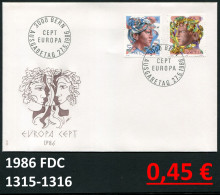 Schweiz 1986 - Suisse 1986 - Switzerland 1986 - Svizzera 1986 - Michel 1315-1316 Auf FDC - FDC