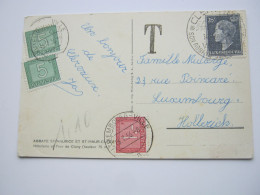 1956 , Karte Aus Luxemburg Nach Luxemburg Mit Nachporto , Taxe - Lettres & Documents