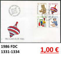 Schweiz 1986 - Suisse 1986 - Switzerland 1986 - Svizzera 1986 - Michel 1331-1334 Auf FDC - FDC