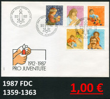 Schweiz 1987 - Suisse 1987 - Switzerland 1987 - Svizzera 1987 - Michel 1359-1363 Auf FDC - FDC