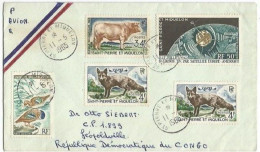 SCARCE! St.Pierre Miquelon AirmailCV 11may1965 With 5 Stamps Rate 98F DIRECTED TO CONGO Not France Or Canada !!!!!! - Storia Postale