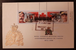 Canada 1998  USED  Sc 1737b    90c  Souvenir Sheet, RCMP Anniversary - Used Stamps