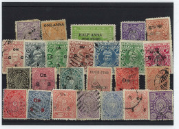 Collection De Timbres Travancore & Cochin Oblitérés 25 Timbres Différents - Travancore-Cochin