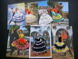 Folklore Cartes Brodées - Lot 7 Cartes - Colecciones Y Lotes