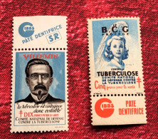 -Antituberculeux Contre La Tuberculose-2 Timbres Neuf ** Vignette Sanitaire-Erinnophilie-[E]Stamp-Sticker-Viñeta - Tegen Tuberculose