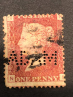 GB 1d Red Plate 110 With Adam Perfin. See The Scan - Used Stamps