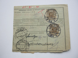 1931 , Paketkarte Mit Nachportomarken Polen    Mit Nachporto , Taxe - Cartas & Documentos