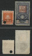 01058*HELVETIA*SWITZERLAND*2 TIMBRES SERVICE CONSULAIRE*REVENUE STAMPS*5Fr*3Fr - Fiscales