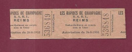 160124A - TICKET BUS LES RAPIDES DE CHAMPAGNE Sarl REIMS N°536849 - Europe