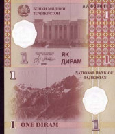 Billet De Collection Tadjikistan Pk N° 10 - 1 Diram - Tadzjikistan