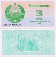 Billets Collection Ouzbekistan Pk N° 62 - 3 Sum - Ouzbékistan