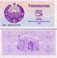 Billet De Collection Ouzbekistan Pk N° 63 - 5 Sum - Ouzbékistan