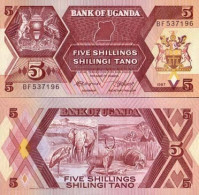 Billet De Collection Ouganda Pk N° 27 - 5 Shillings - Oeganda