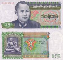 Billets Banque Myanmar Pk N° 62 - 15 Kyats - Myanmar