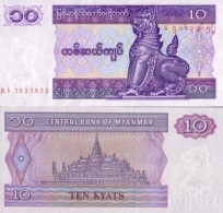 Billets Collection Myanmar Pk N° 71 - 10 Kyats - Myanmar